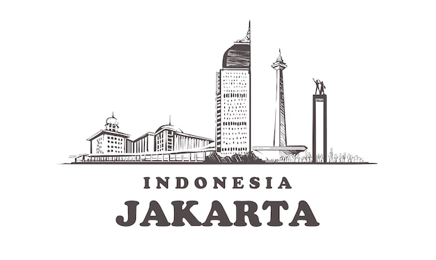 Ville De Croquis  De Jakarta Indon sie  Vecteur Premium