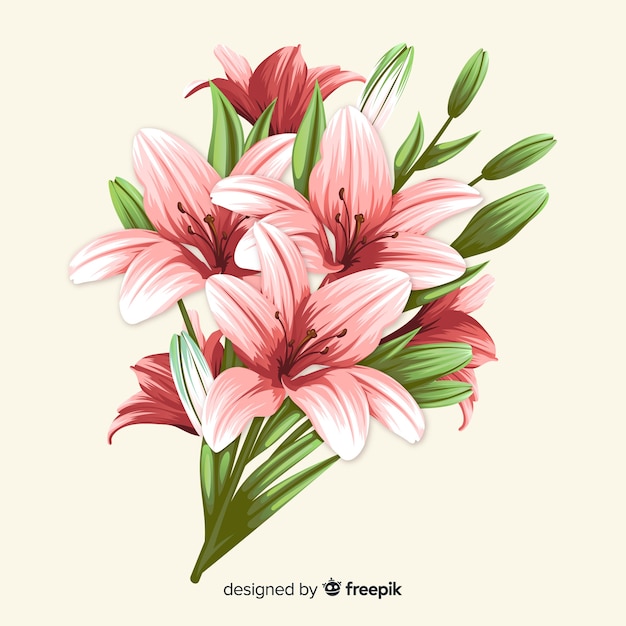 Vintage bouquet de fleurs botaniques Vecteur gratuit