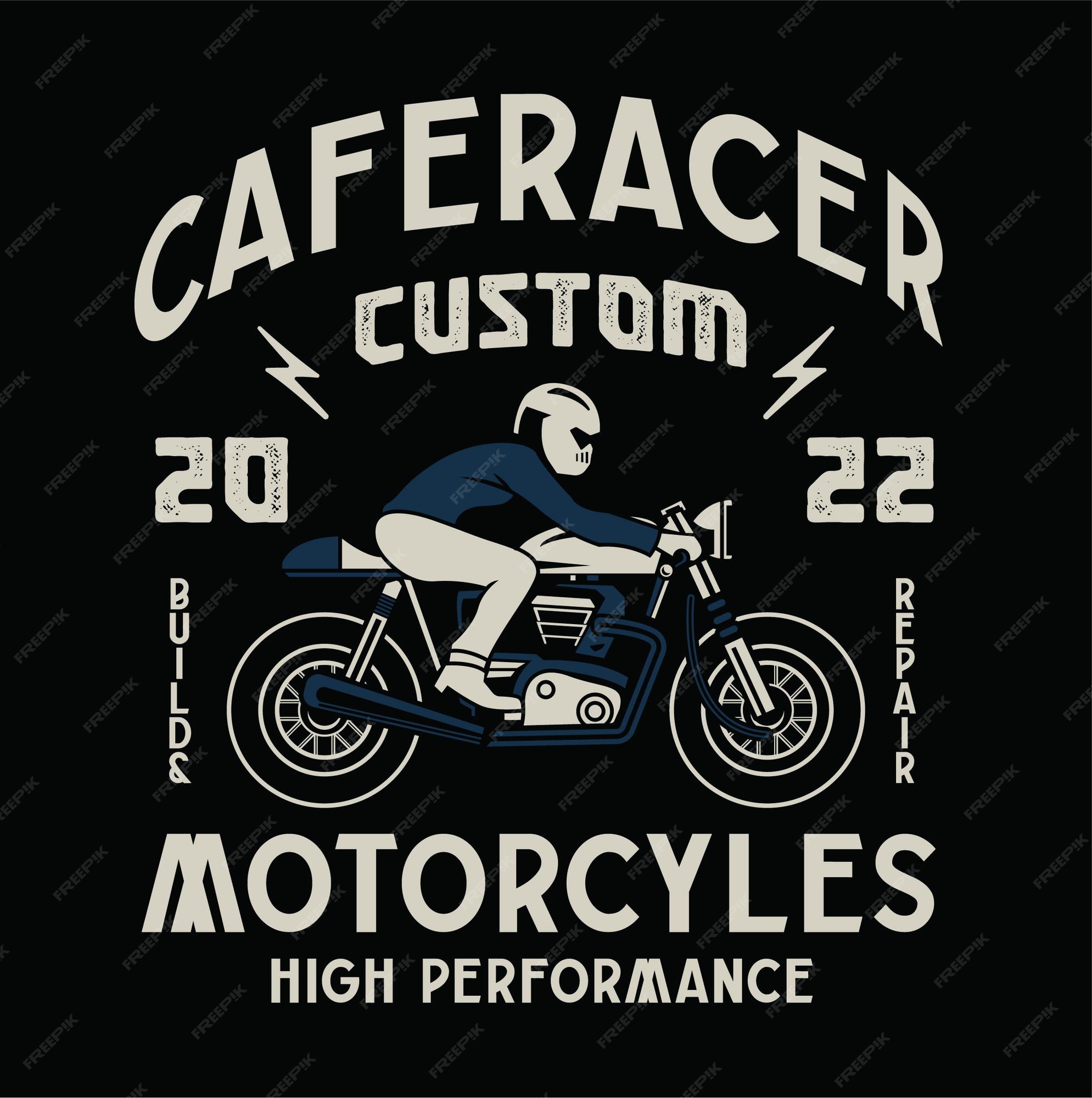 vintage-caf-racer-moto-vecteur-premium