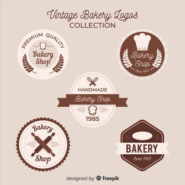 Vintage logo de boulangerie Vecteur gratuit