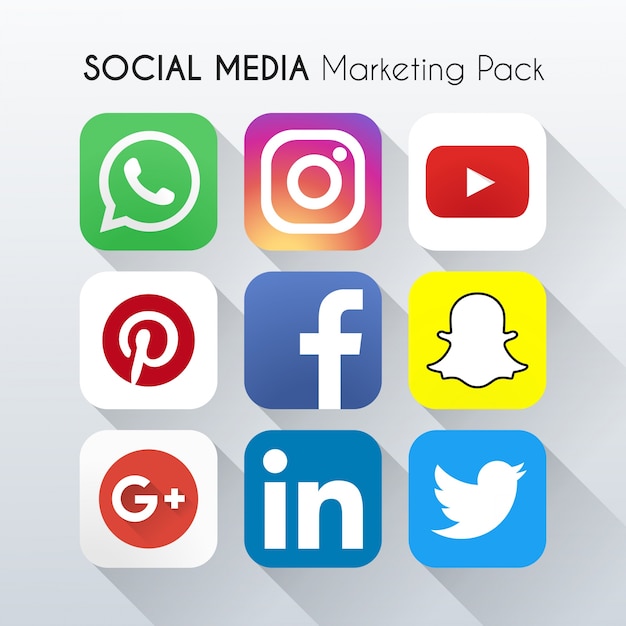 Download 9 iconos de redes sociales | Vector Gratis