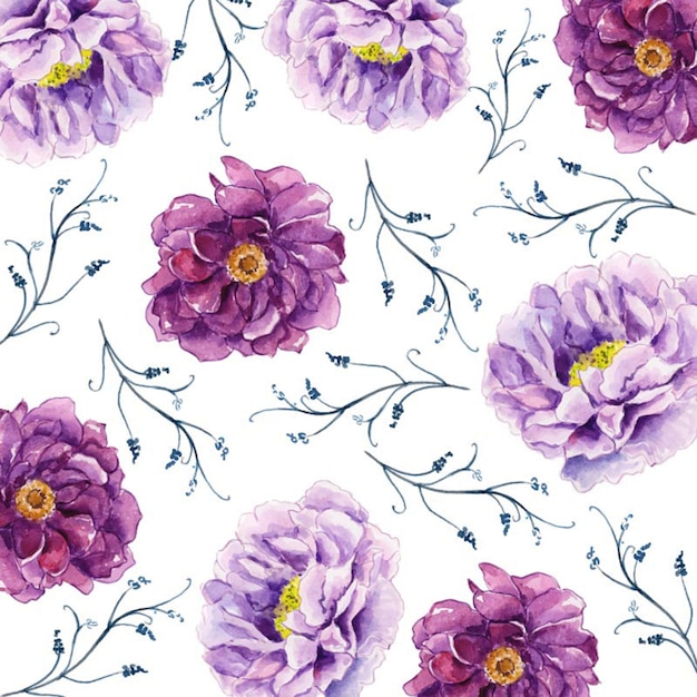Acuarela 2019 fondo floral Vector Premium