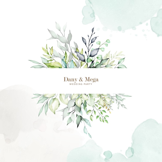 Acuarela floral marco fondo multiusos Vector Premium