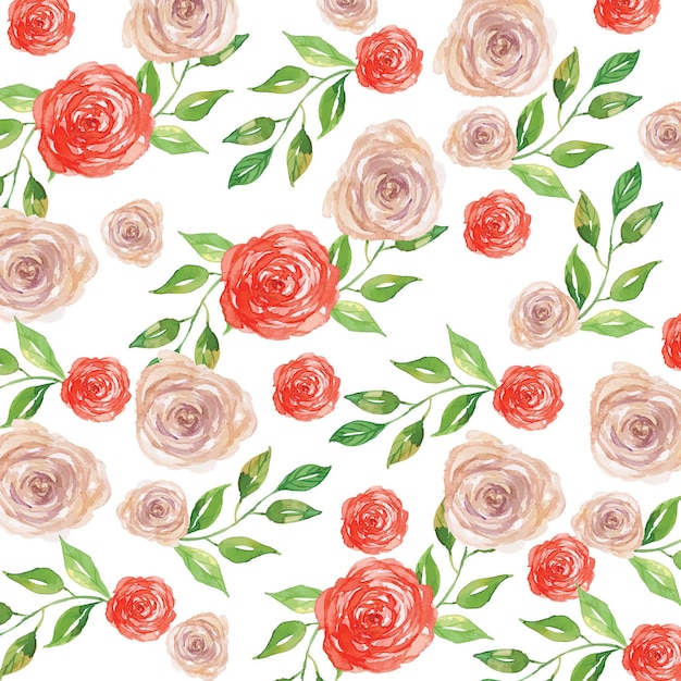 Acuarela Floral Rosas De Patrones Sin Fisuras Vector Premium