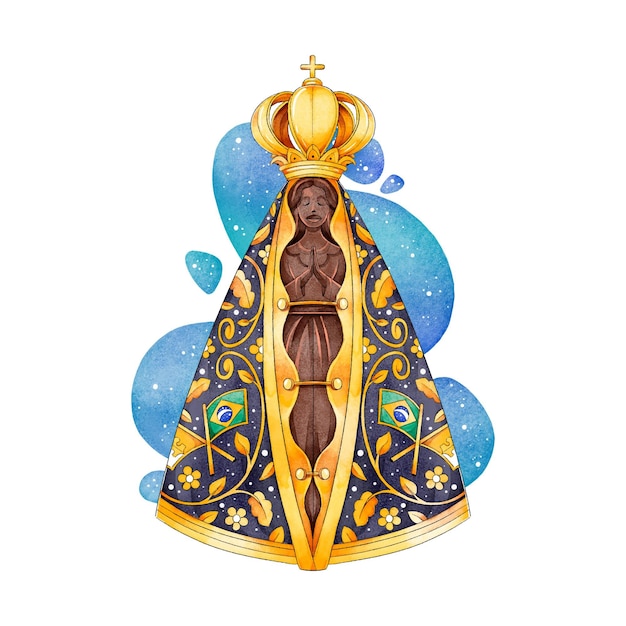 Acuarela Nossa Senhora Aparecida Vector Gratis