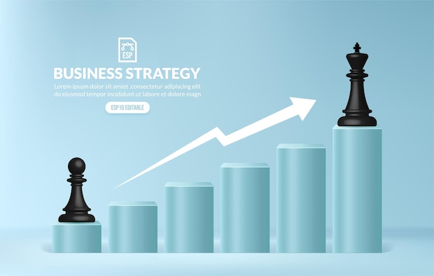 Ajedrez Subiendo Escaleras Para Llegar A Un Objetivo Empresarial Escalera De Estrategia Y 5477