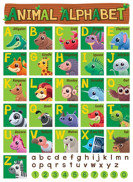 Alfabeto De Animales Para Niños | Vector Premium