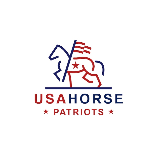 Download American flag horse logo | Vector Premium