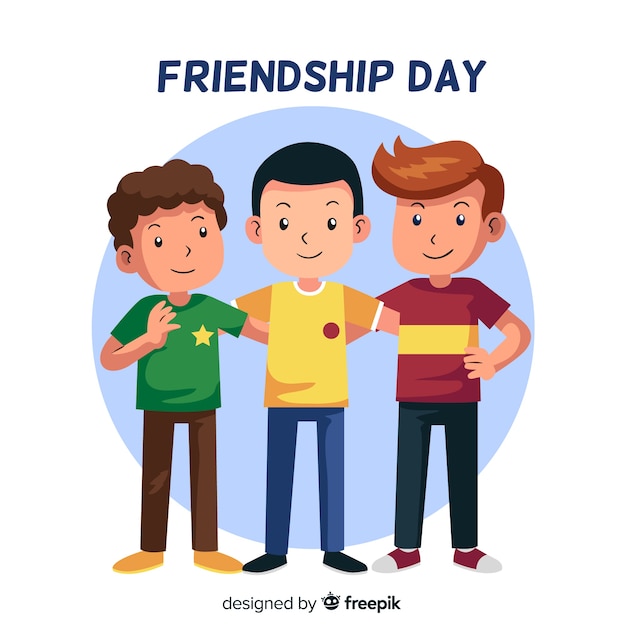 Amistad día fondo plano estilo vector gratuito