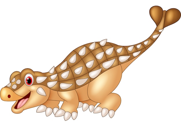 Ankylosaurus Feliz De Dibujos Animados Vector Premium