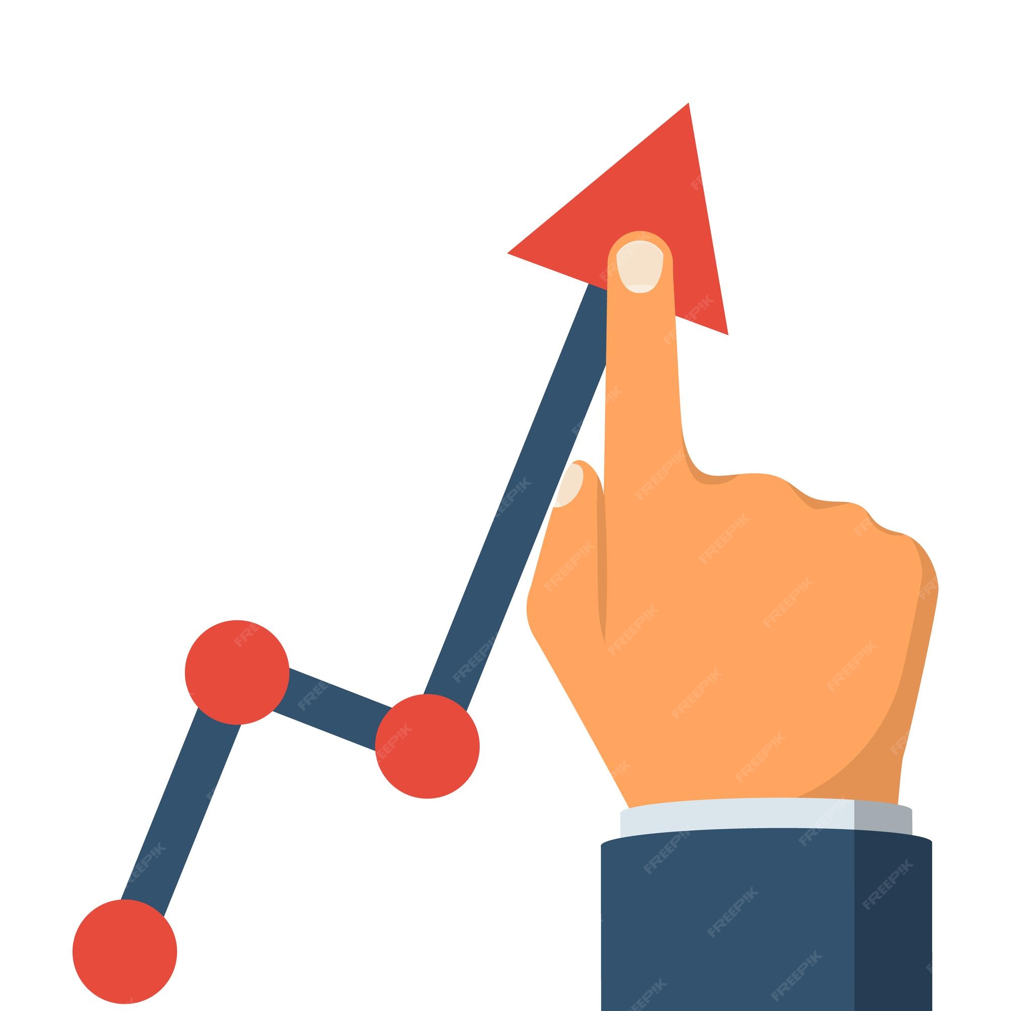 Aumento Del Gráfico Concepto De Negocio Empresario Eleva Gráfico De Rendimiento Diseño Plano De 9263