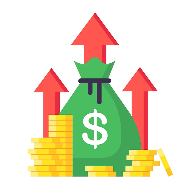 Aumento De Ingresos Estrategia Financiera Alto Retorno De La Inversión Ilustración De Saldo 