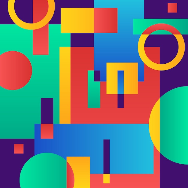 Azul moderno abstracto con objetos geométricos vector gratuito