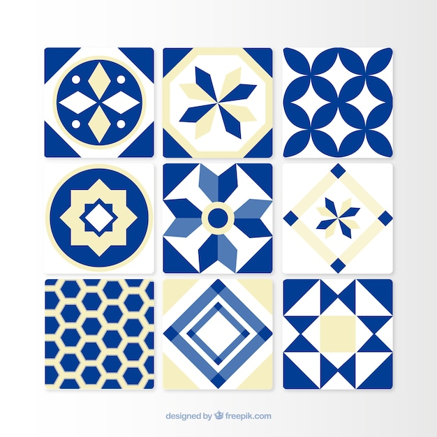 Azulejos Azules Ornamentales Descargar Vectores Gratis