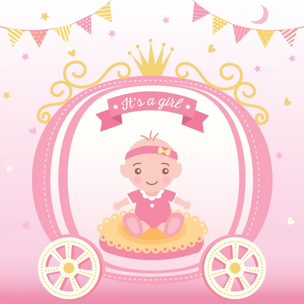 Baby Shower Princesa Ninas Descargar Vectores Premium