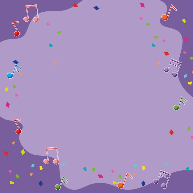 Backgroud Morado Con Notas Musicales Vector Gratis