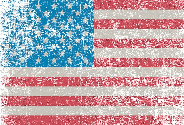 Bandera Americana Del Grunge Vector Premium