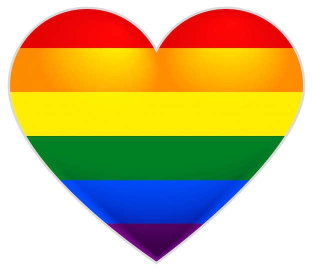 Bandera Del Arco Iris Gay Corazón De Bandera Lgbt Vector Premium