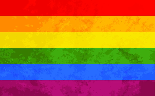 Bandera Del Arco Iris Con Textura Fondo Lgbt Vector Premium