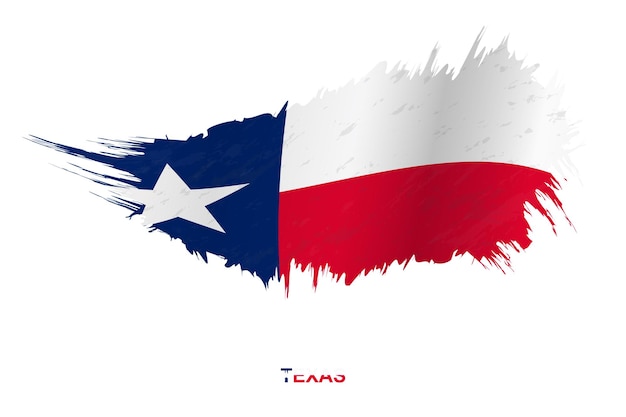 Bandera Del Estado De Texas En Estilo Grunge Con Efecto De Ondulación Bandera De Trazo De 4210