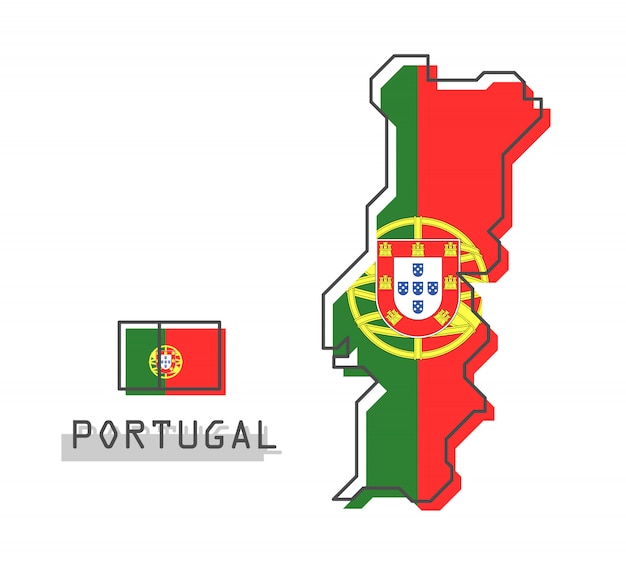 Mapa De Portugal Con La Bandera Ilustración Del Vector Ilustración De Porn Sex Picture 8787