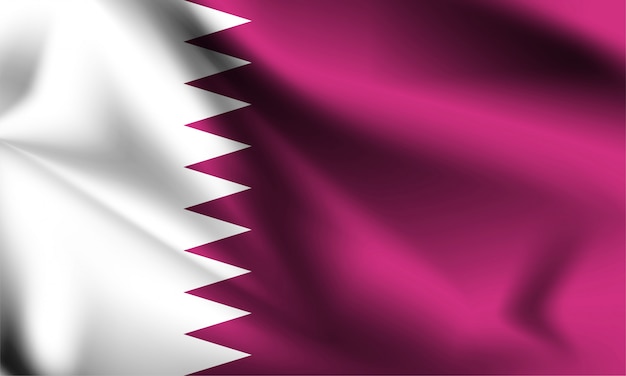 Bandera De Qatar Soplando En El Viento Parte De Una Serie Qatar 