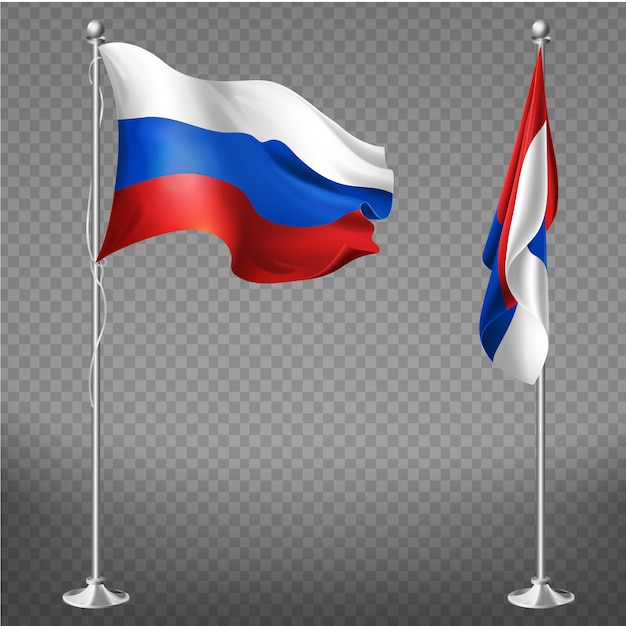Bandera tricolor nacional oficial de la federación rusa | Vector Gratis