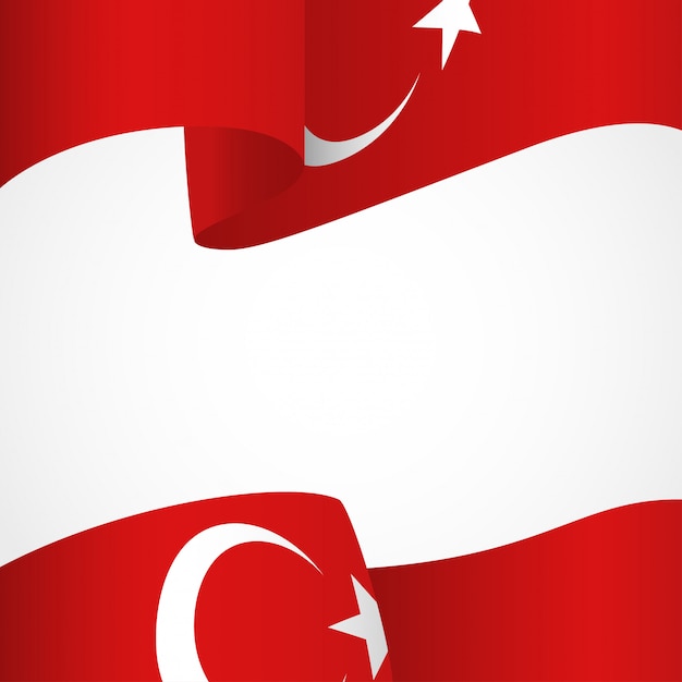 Bandera De Turquia En Blanco Vector Premium