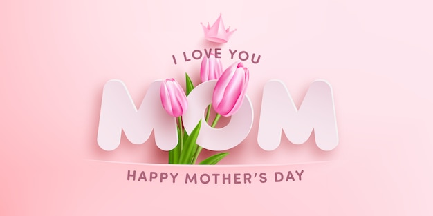 Download Banner del día de la madre "te amo mamá" con corazones ...