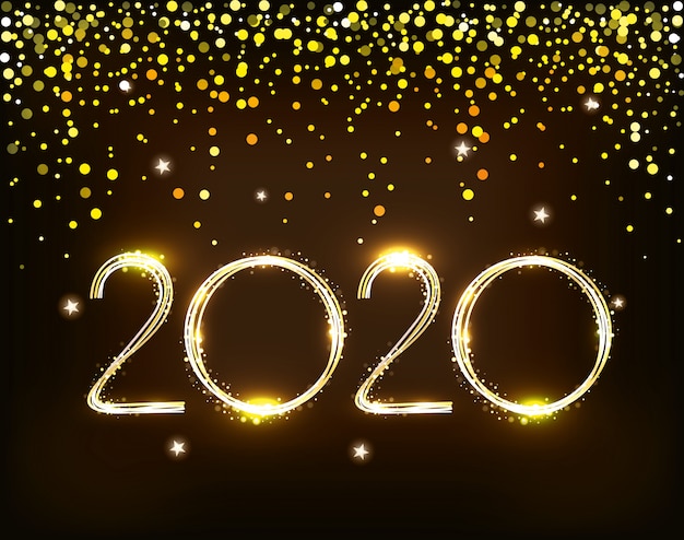 Banner De Feliz Ano Nuevo 2020 Vector Gratis