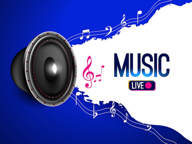 Banner De M Sica En Vivo Con Notas Musicales Vector Gratis