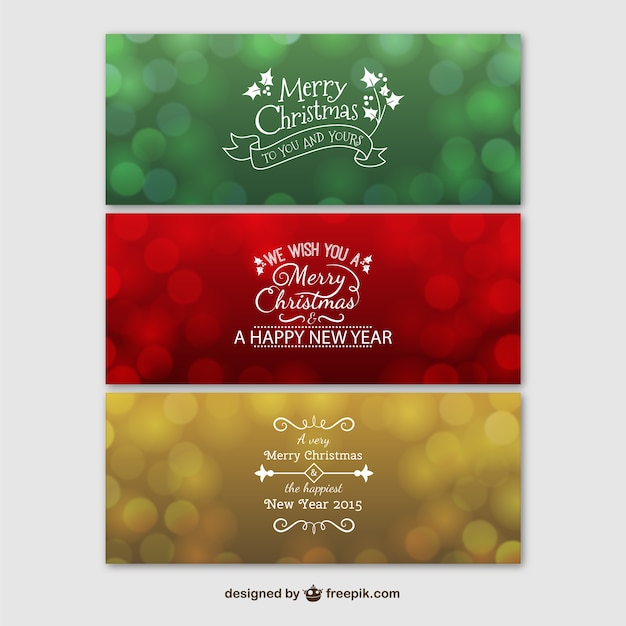 Banners a color de feliz navidad | Descargar Vectores gratis