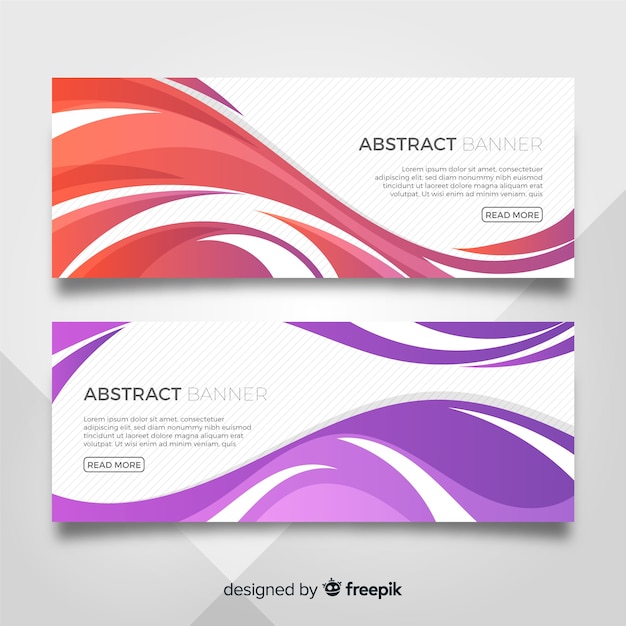 Banners Abstractos Con Ondas Vector Gratis 3135