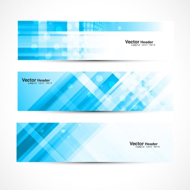 Banners Azules Abstractos Vector Gratis