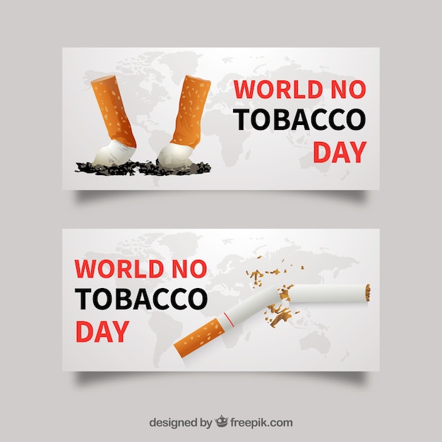 Banners de cigarrillos vector gratuito