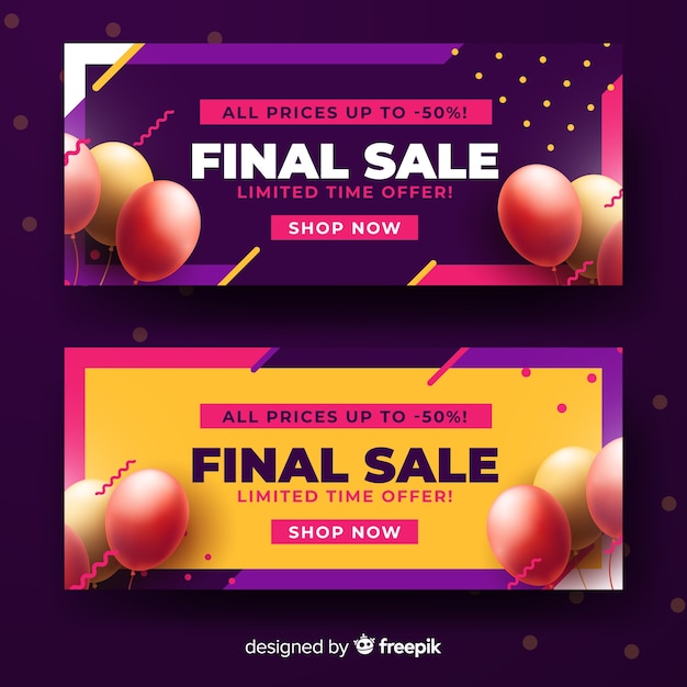 Banners de compras vector gratuito