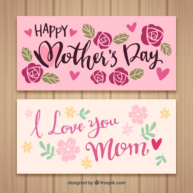 Download Banners feliz día de la madre te amo mamá | Vector Gratis