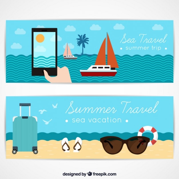 Banners De Viajes De Verano Vector Gratis 5951