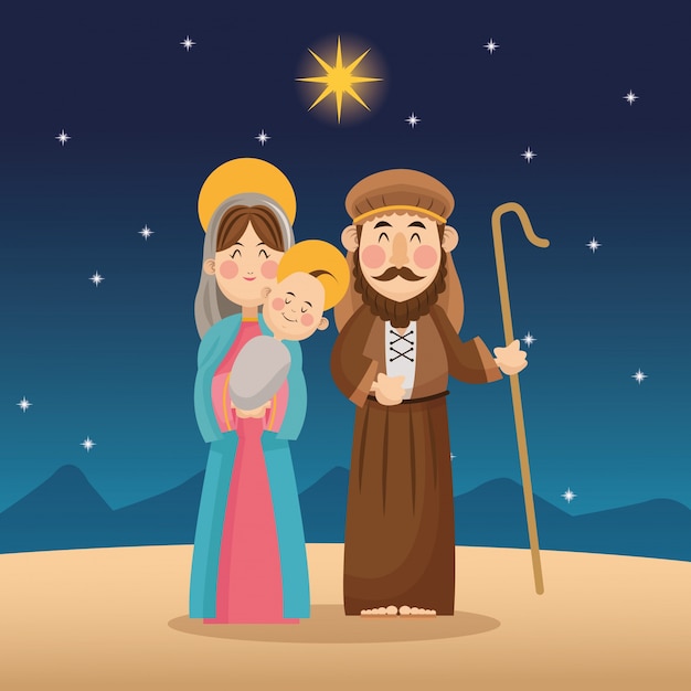 Dibujos Animados De Jesus Y Maria Diseno De Dibujos Animados De