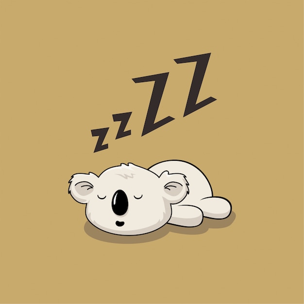 Bebe Perezoso Koala Dibujos Animados Lindo Dormir Animales Vector Premium