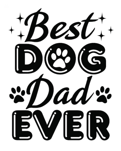 Download Best dog dad ever lettering | Vector Premium