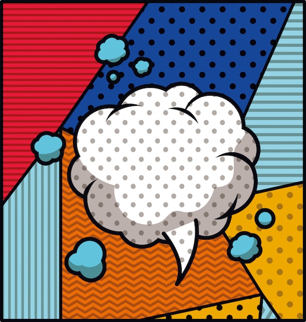 Bocadillo de diálogo estilo de arte pop ilustración vectorial vector gratuito