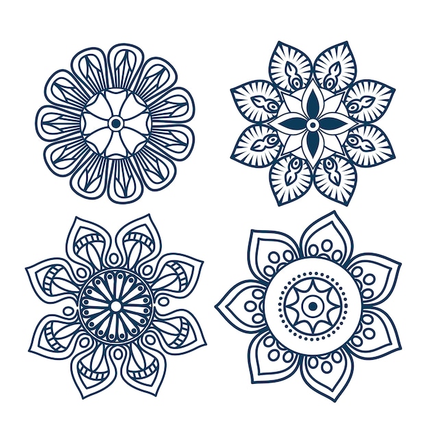 Download Boho style mandala set icons | Vector Premium