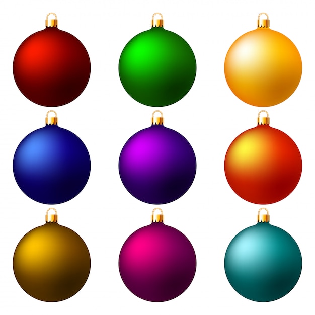 Bolas De Navidad. Decoraciones De Navidad. | Vector Premium