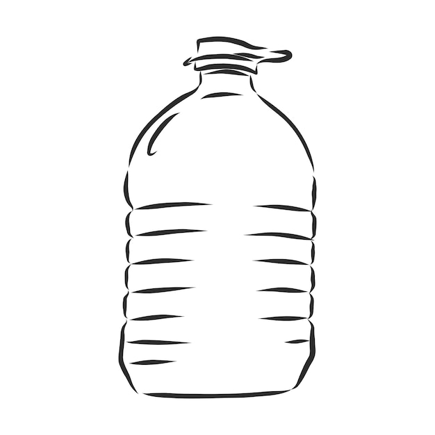 Botella De Agua De Plástico De Dibujo único De Vector Botella De Plástico Recipiente 9593