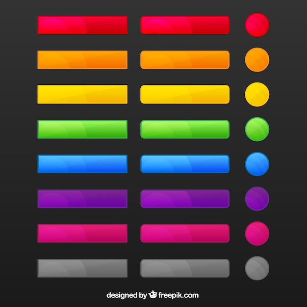 Botones De Web Coloridos Vector Premium