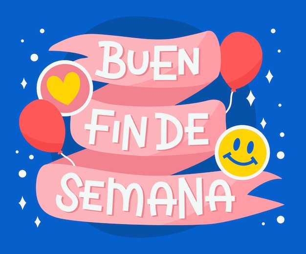 Buen fin de semana con globos | Vector Gratis