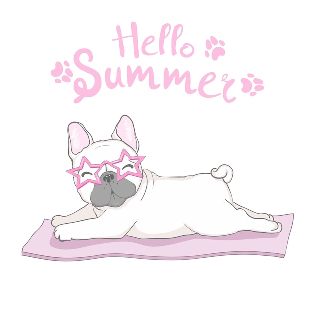 Cabeza de bulldog francés aislada. ilustración vectorial Vector Premium