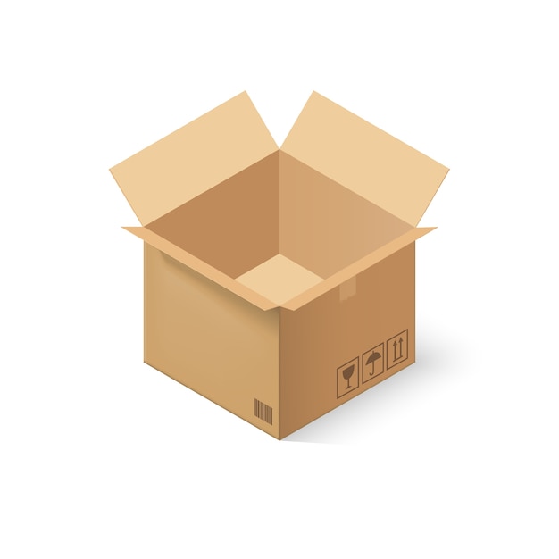 Download Caja de cartón vacía abierta | Vector Premium