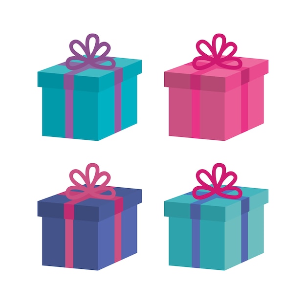 Download Caja de regalo presenta iconos de conjunto | Vector Premium